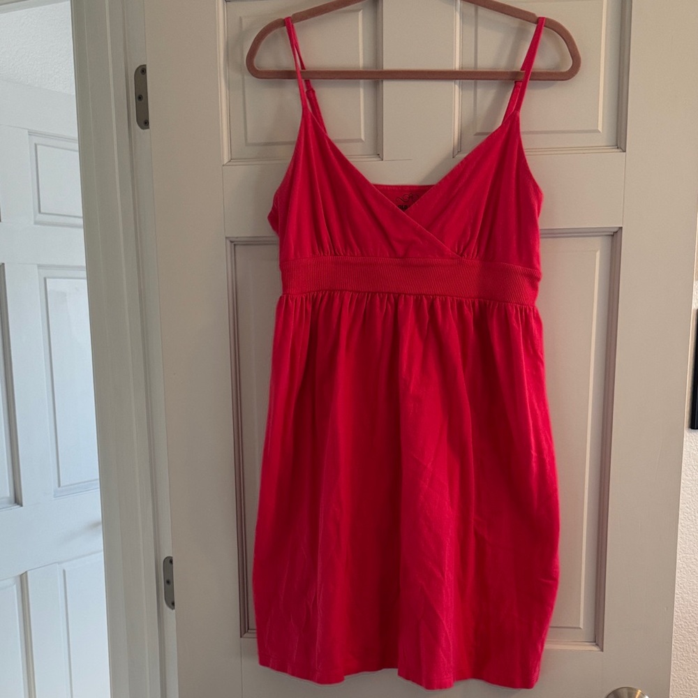 Vibrant Coral Pink Sleeveless Dress